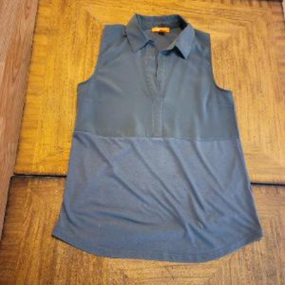 Joe Fresh Sleeveless Mixed Fabric Blouse